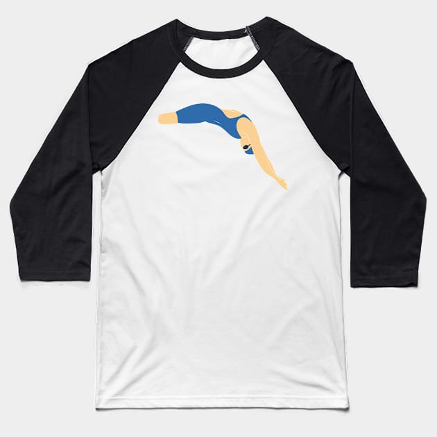 Diving - Blue Baseball T-Shirt by stickersbyjori
